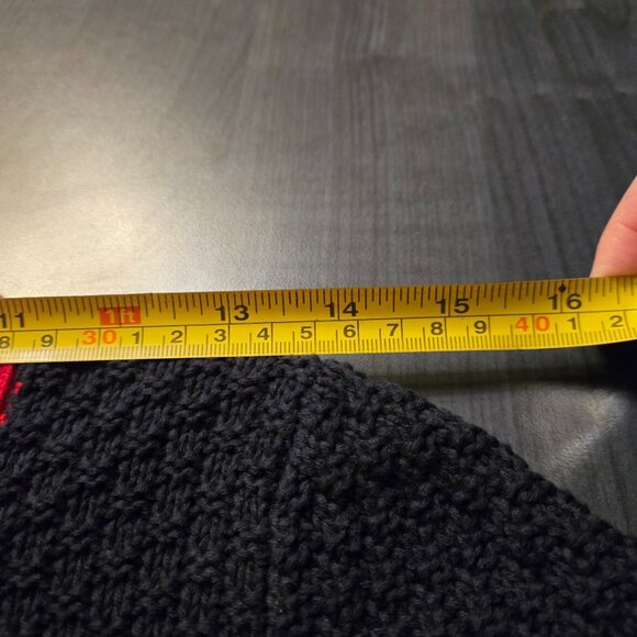 Cotton Knit Cardigan in Navy and Red Medium - Picture 5 of 7